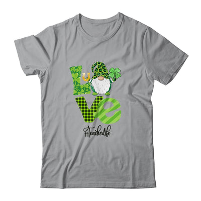 Love Teacher Life Gnome Leopard Shamrock St Patrick's Day Shirt & Hoodie | siriusteestore