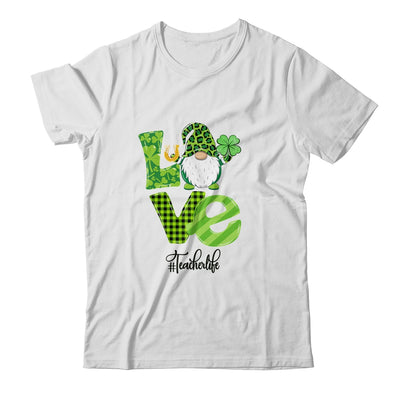 Love Teacher Life Gnome Leopard Shamrock St Patrick's Day Shirt & Hoodie | siriusteestore