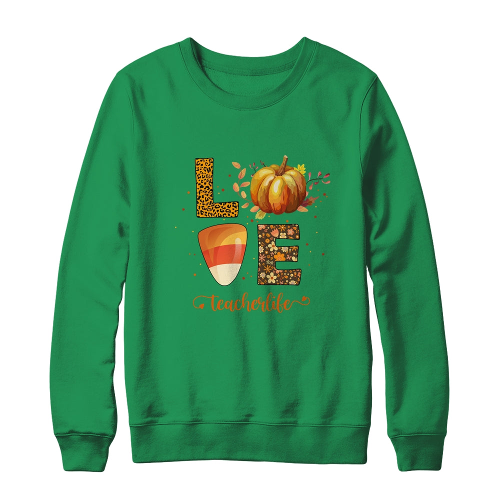 Love Teacher Life Pumpkin Halloween Shirt & Sweatshirt | siriusteestore