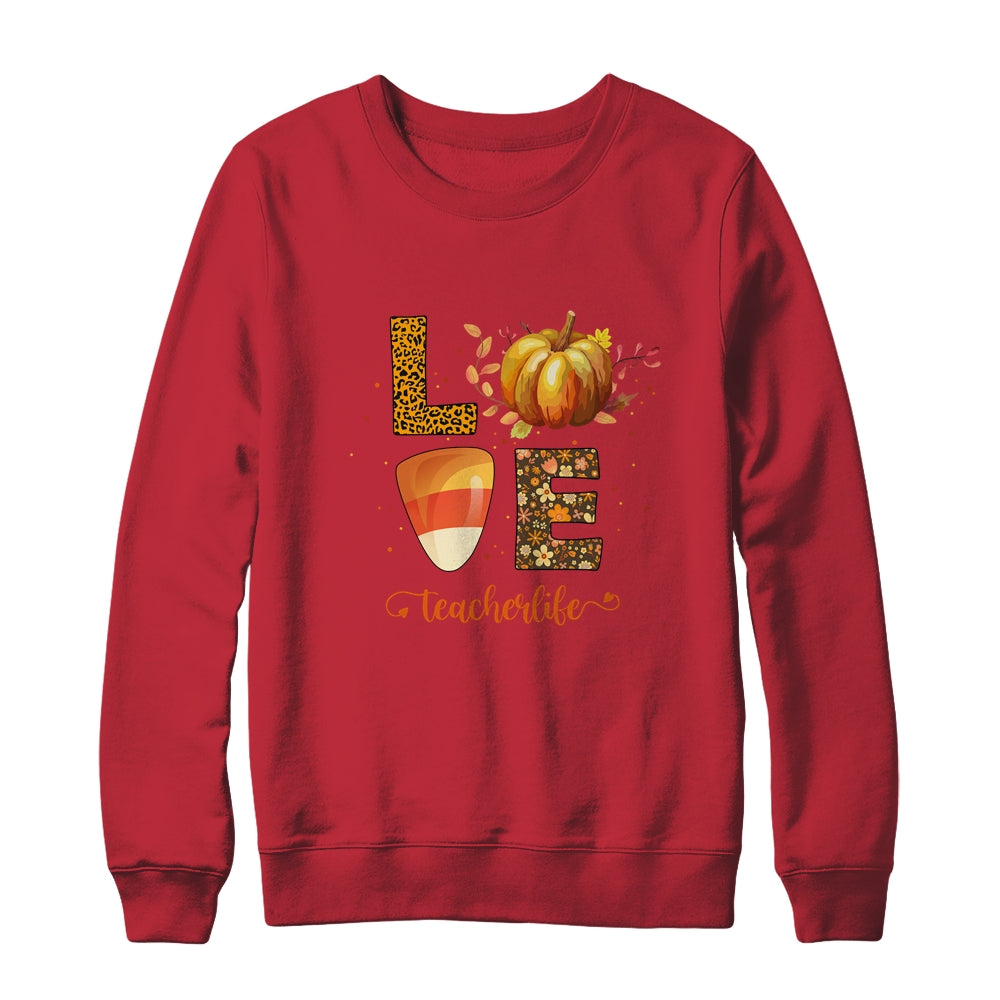 Love Teacher Life Pumpkin Halloween Shirt & Sweatshirt | siriusteestore