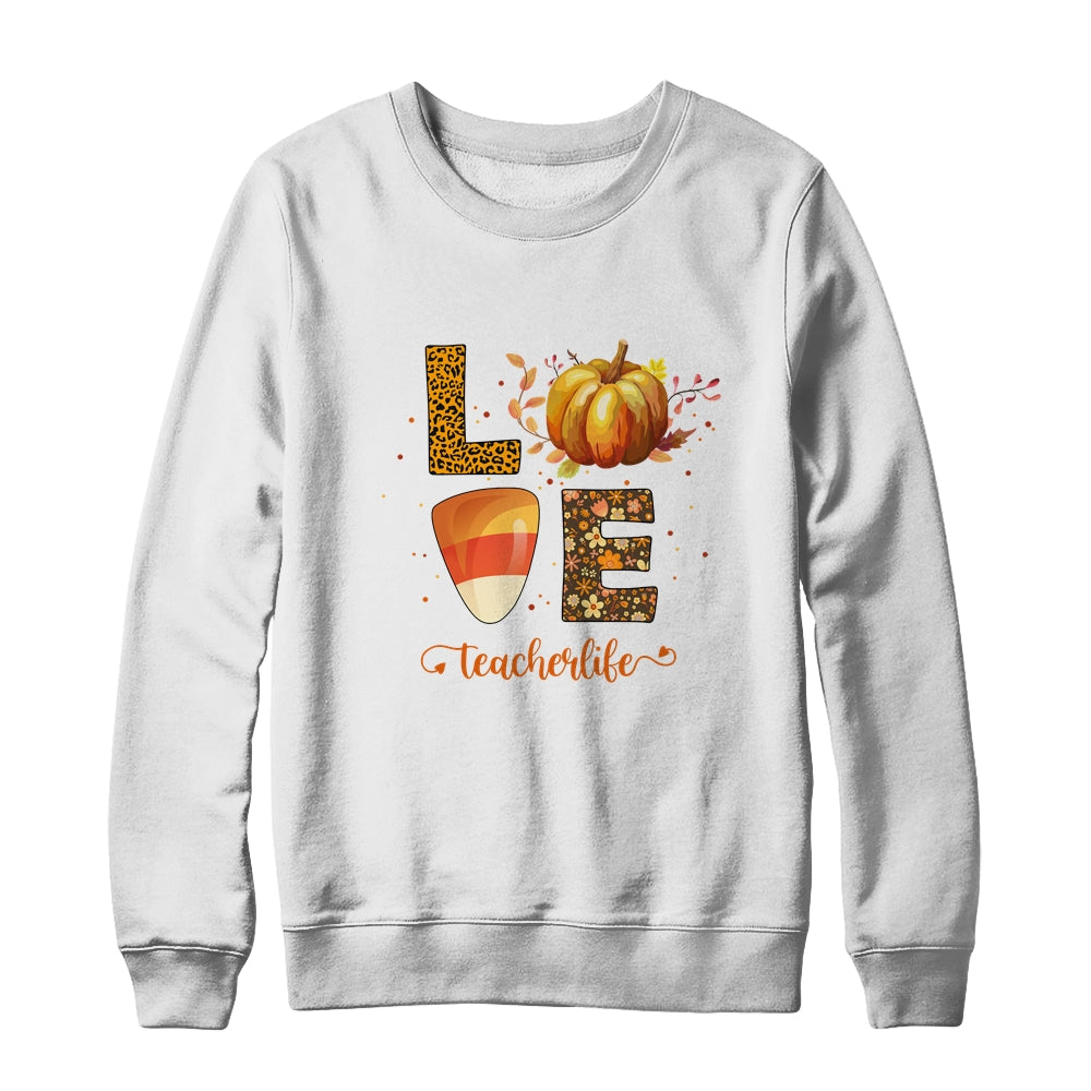Love Teacher Life Pumpkin Halloween Shirt & Sweatshirt | siriusteestore