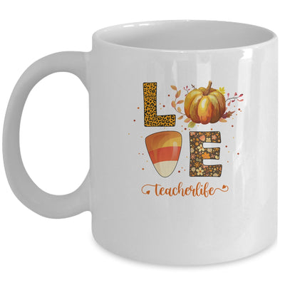 Love Teacher Life Pumpkin Halloween Mug | siriusteestore