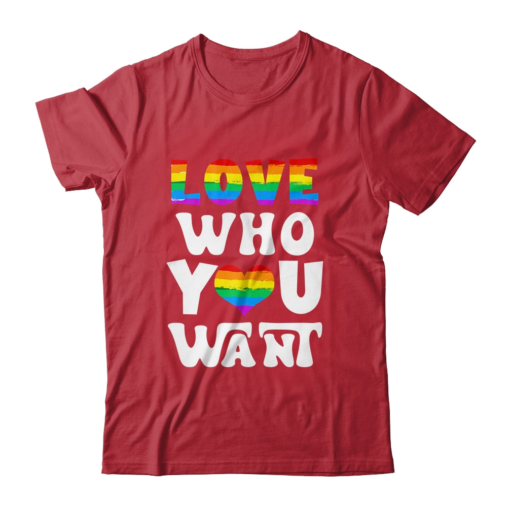Love Who You Want Gay Pride LGBT Men Women Rainbow LGBTQ Shirt & Tank Top | siriusteestore