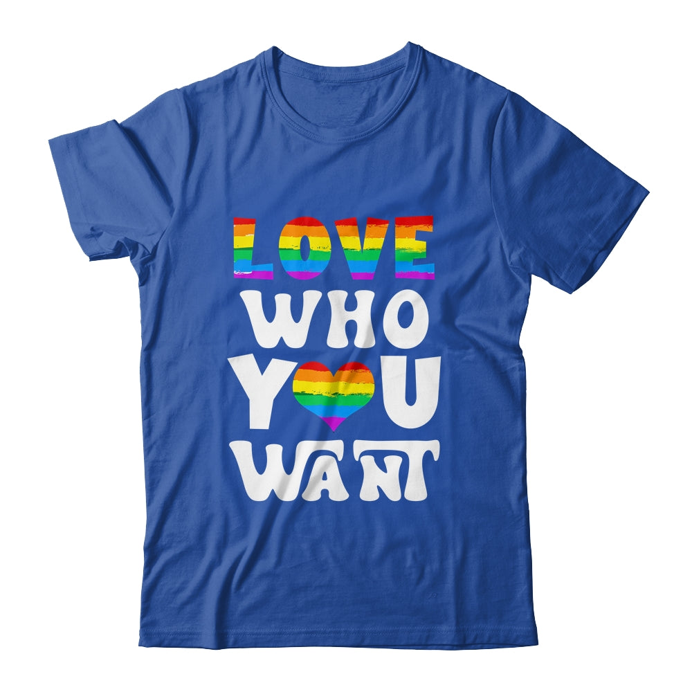 Love Who You Want Gay Pride LGBT Men Women Rainbow LGBTQ Shirt & Tank Top | siriusteestore