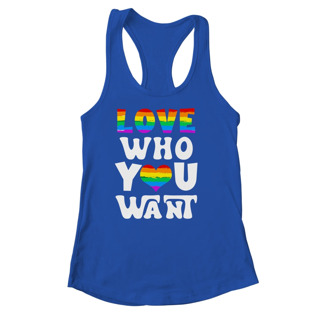 Love Who You Want Gay Pride LGBT Men Women Rainbow LGBTQ Shirt & Tank Top | siriusteestore
