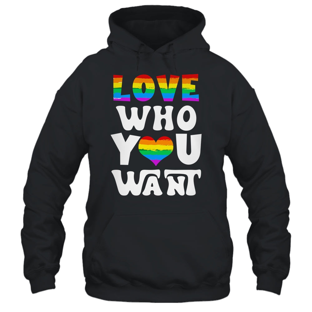 Love Who You Want Gay Pride LGBT Men Women Rainbow LGBTQ Shirt & Tank Top | siriusteestore