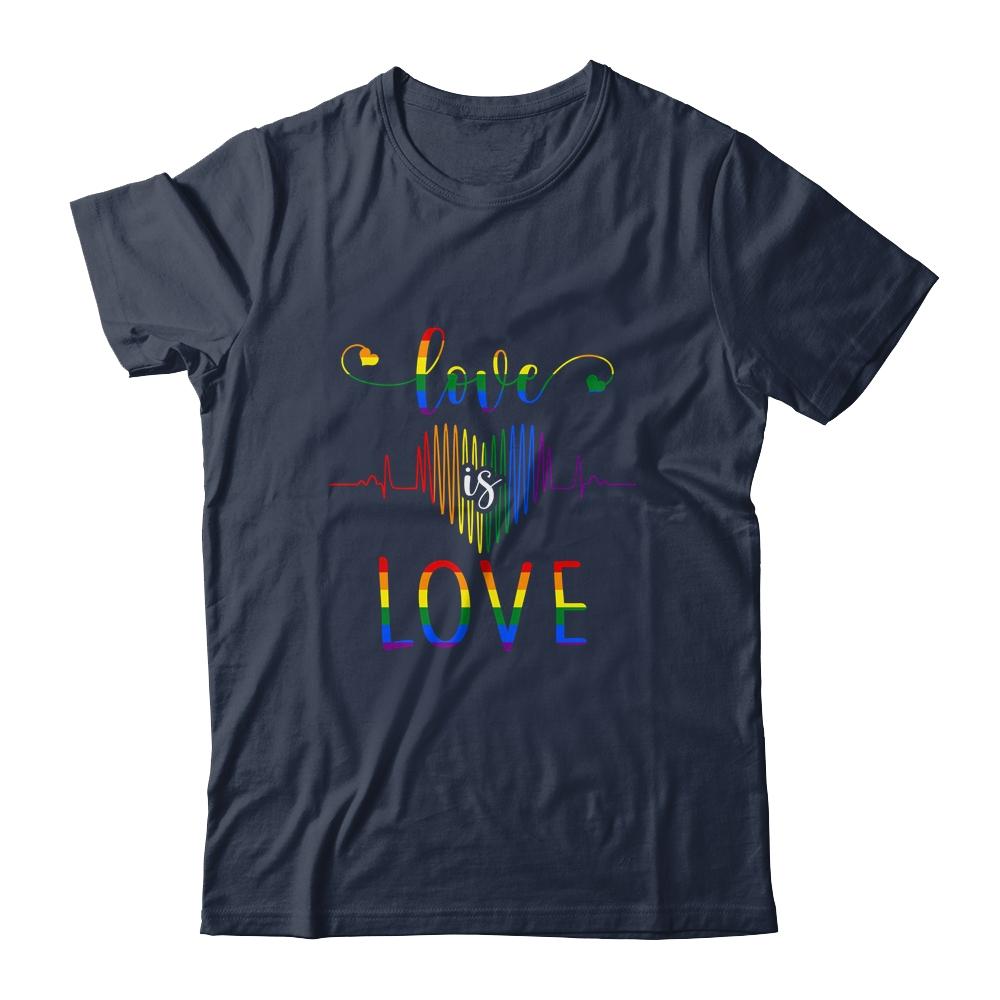 Love is Love Heartbeat Rainbow LGBT Gay Pride Shirt & Tank Top | Siriustee.com