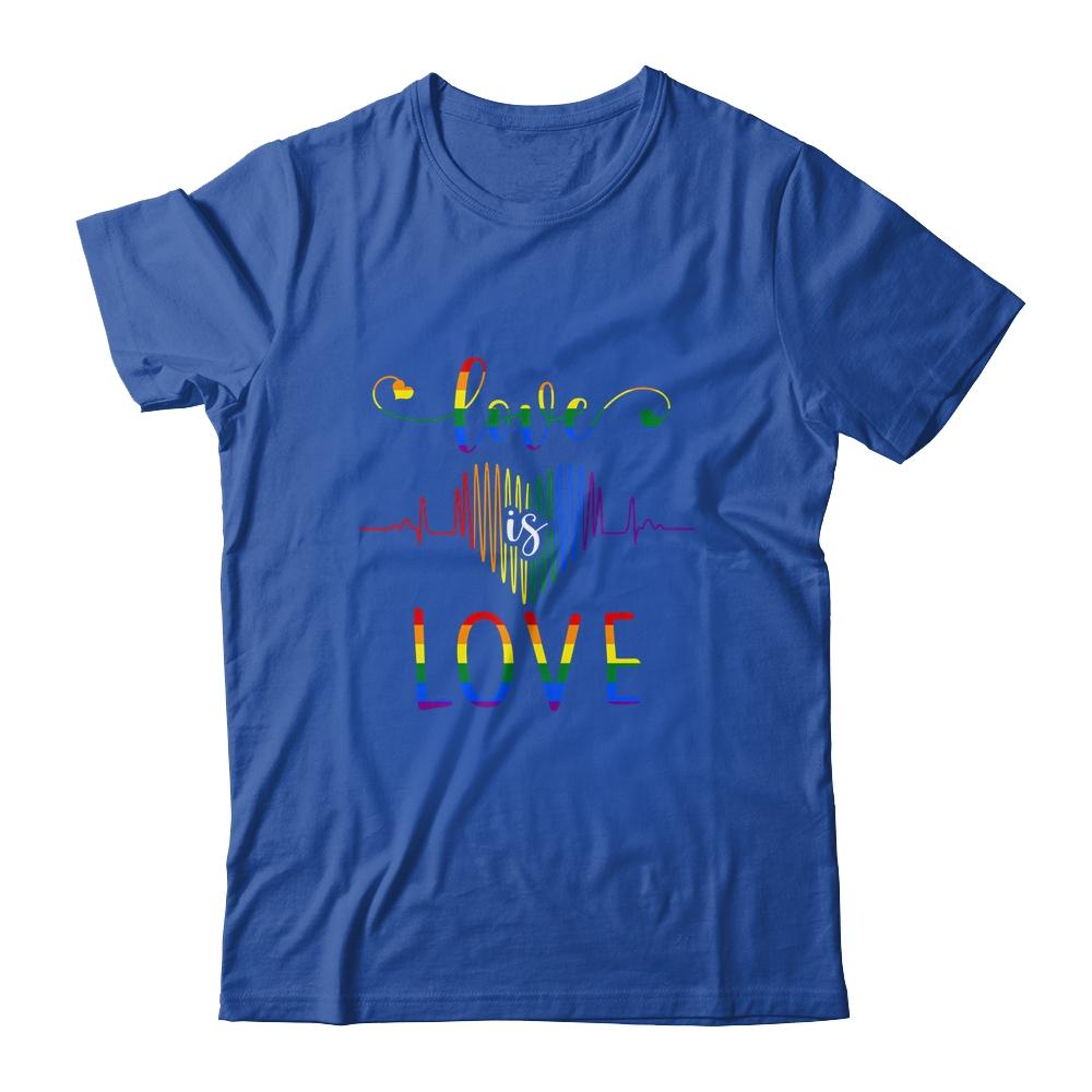 Love is Love Heartbeat Rainbow LGBT Gay Pride Shirt & Tank Top | Siriustee.com