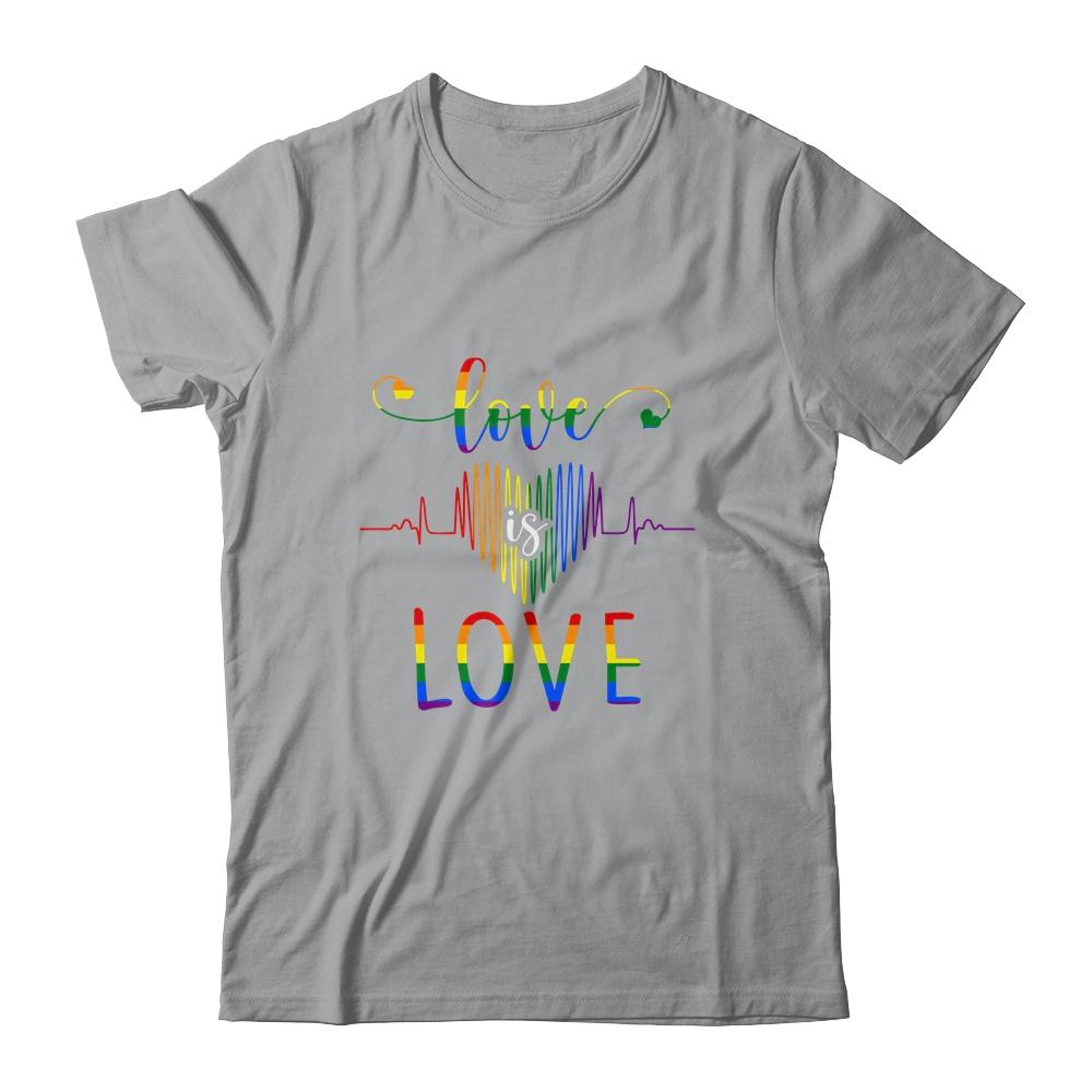 Love is Love Heartbeat Rainbow LGBT Gay Pride Shirt & Tank Top | Siriustee.com