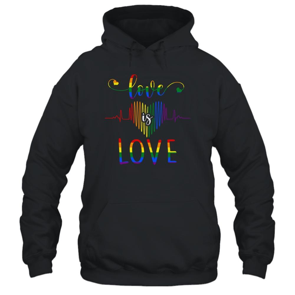 Love is Love Heartbeat Rainbow LGBT Gay Pride Shirt & Tank Top | Siriustee.com
