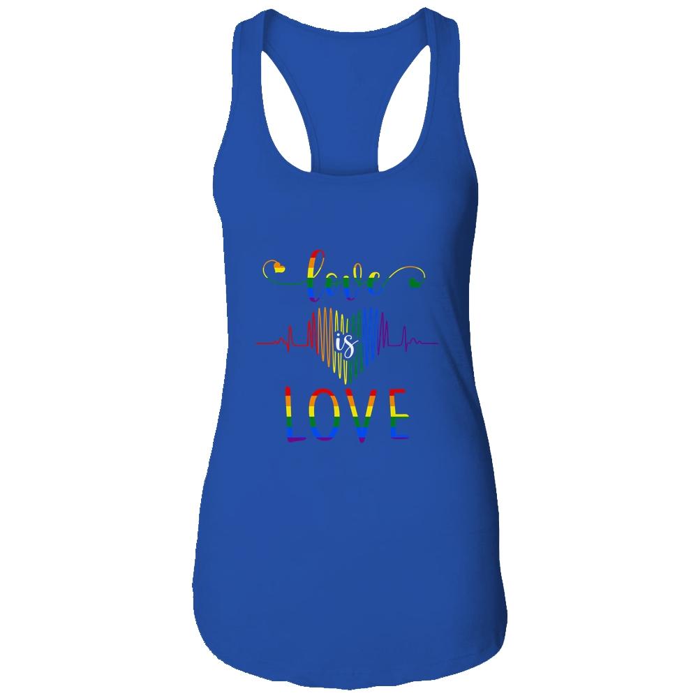 Love is Love Heartbeat Rainbow LGBT Gay Pride Shirt & Tank Top | Siriustee.com