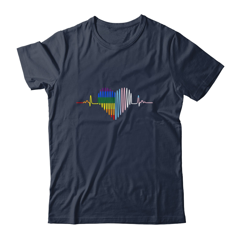 Lovely LGBT Gay Pride Heartbeat Lesbian Gay Transgender Love Shirt & Tank Top | siriusteestore