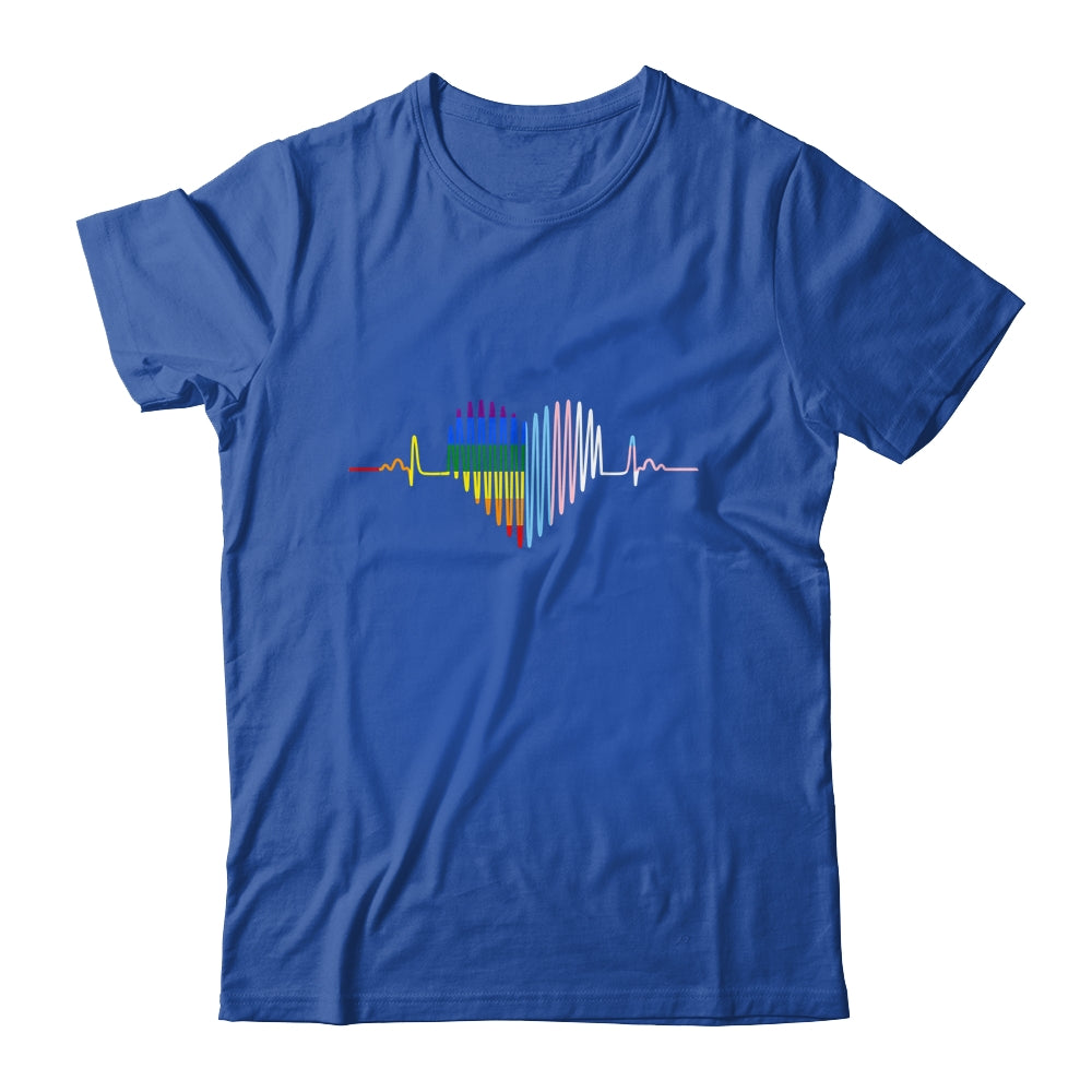 Lovely LGBT Gay Pride Heartbeat Lesbian Gay Transgender Love Shirt & Tank Top | siriusteestore