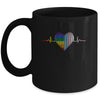 Lovely LGBT Gay Pride Heartbeat Lesbian Gay Transgender Love Mug | siriusteestore