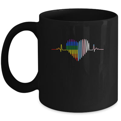 Lovely LGBT Gay Pride Heartbeat Lesbian Gay Transgender Love Mug | siriusteestore