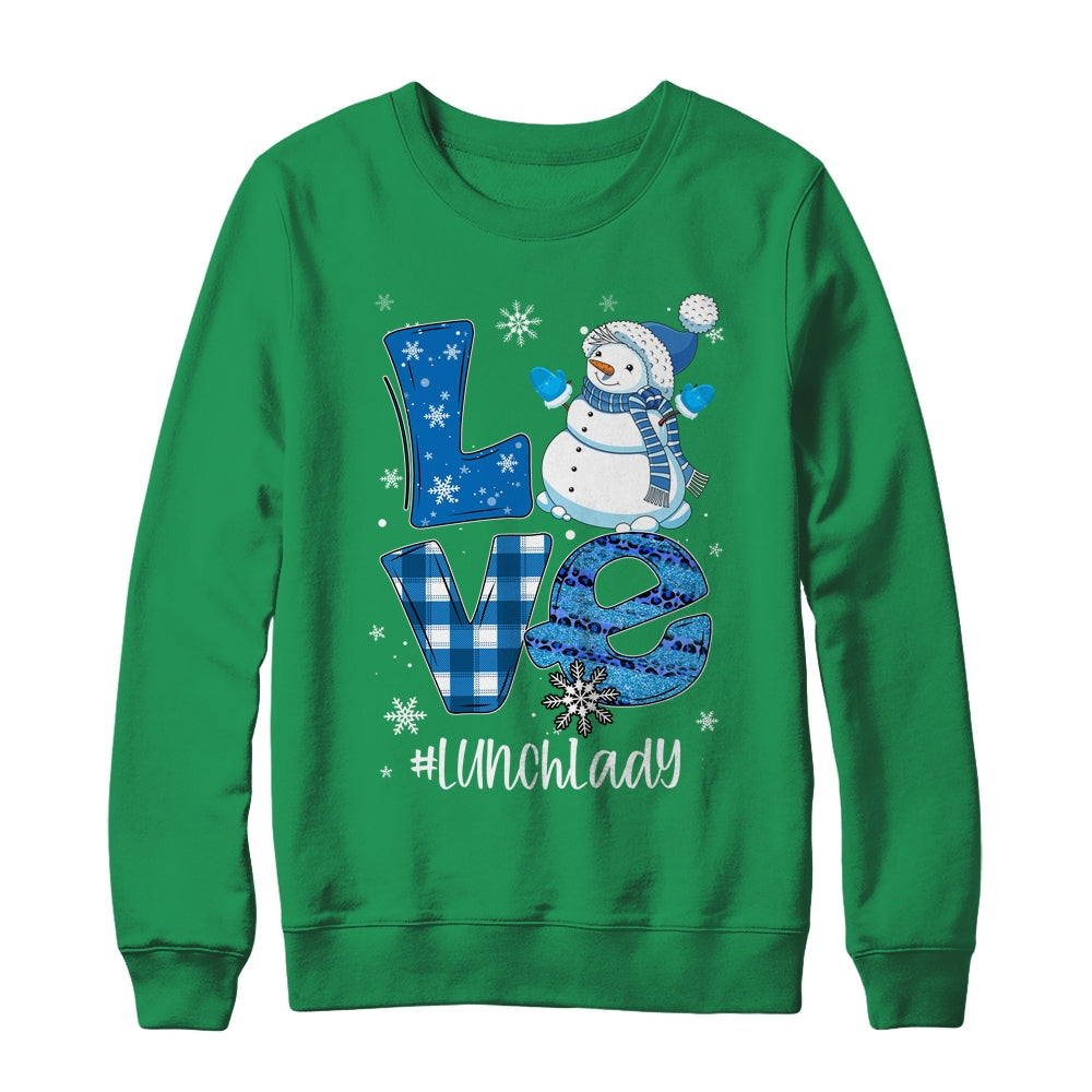 Lunch Lady Love Snowman Xmas Women Winter Season Christmas Shirt & Sweatshirt | siriusteestore