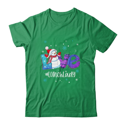 Lunch Lady School Love Snowman Winter Season Christmas Shirt & Sweatshirt | siriusteestore