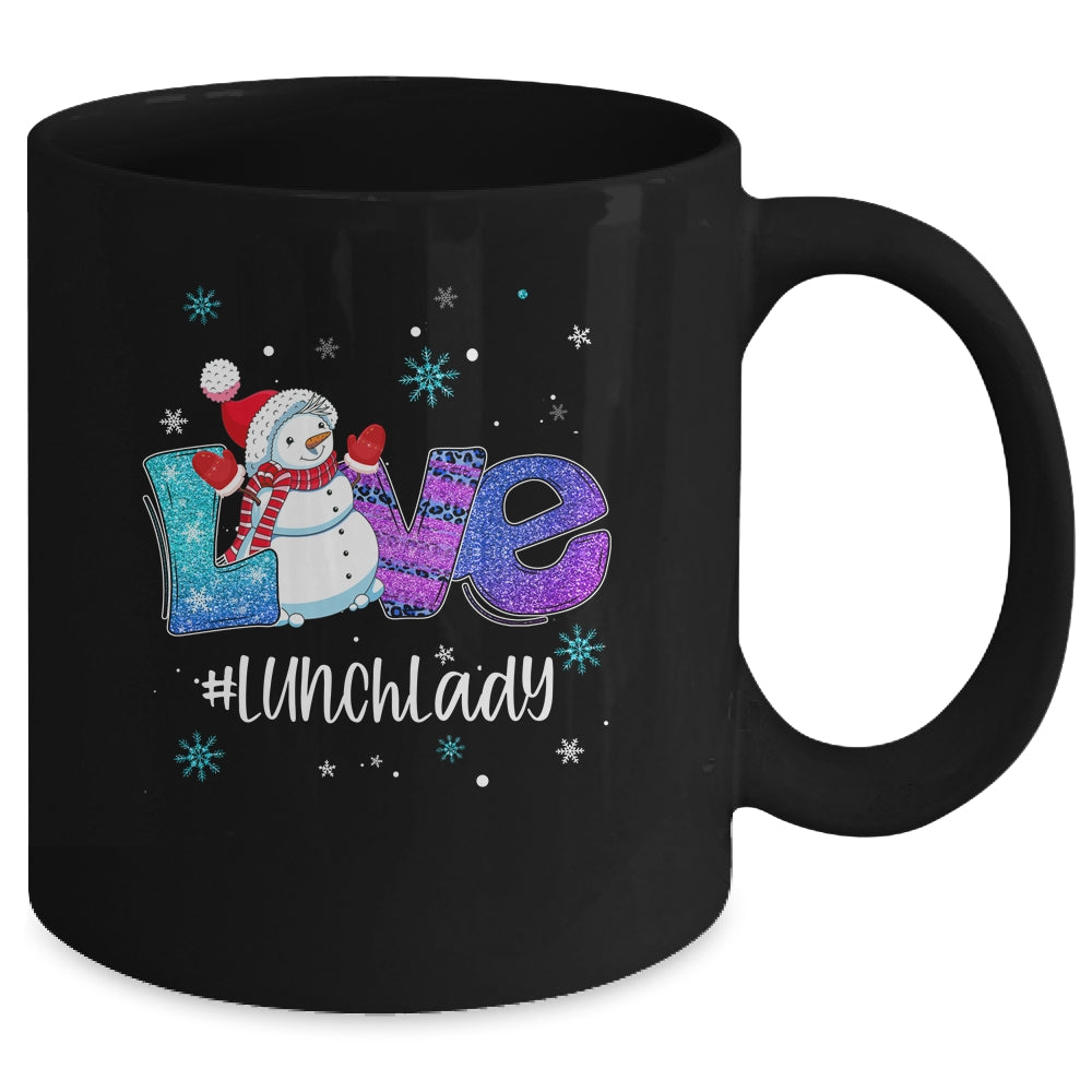 Lunch Lady School Love Snowman Winter Season Christmas Mug | siriusteestore