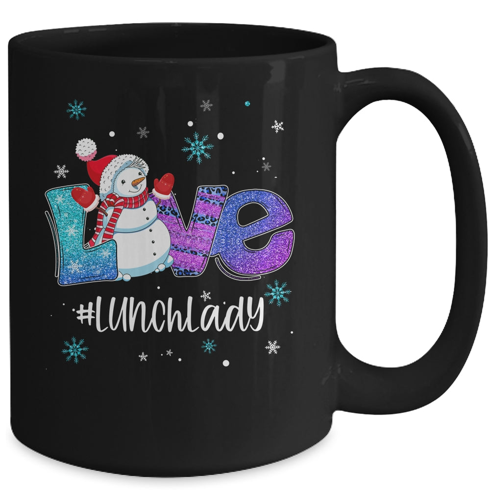 Lunch Lady School Love Snowman Winter Season Christmas Mug | siriusteestore