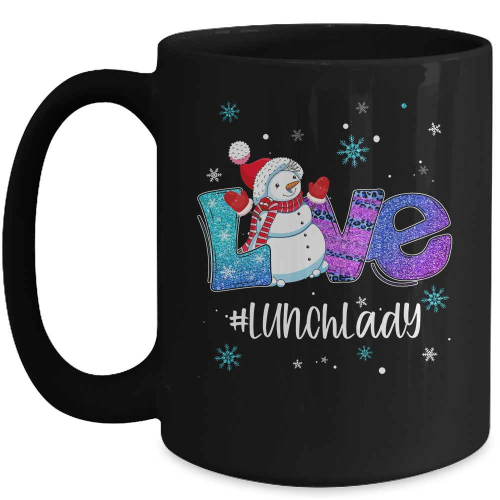 Lunch Lady School Love Snowman Winter Season Christmas Mug | siriusteestore