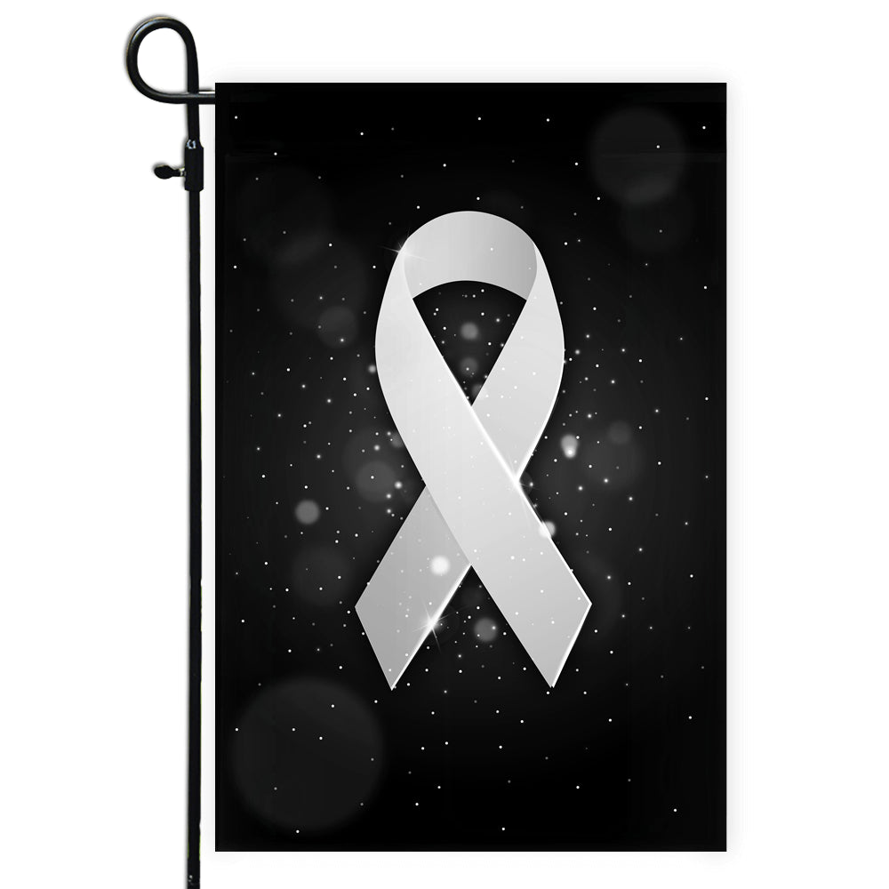 Lung Cancer Awareness Flag White Ribbon | siriusteestore