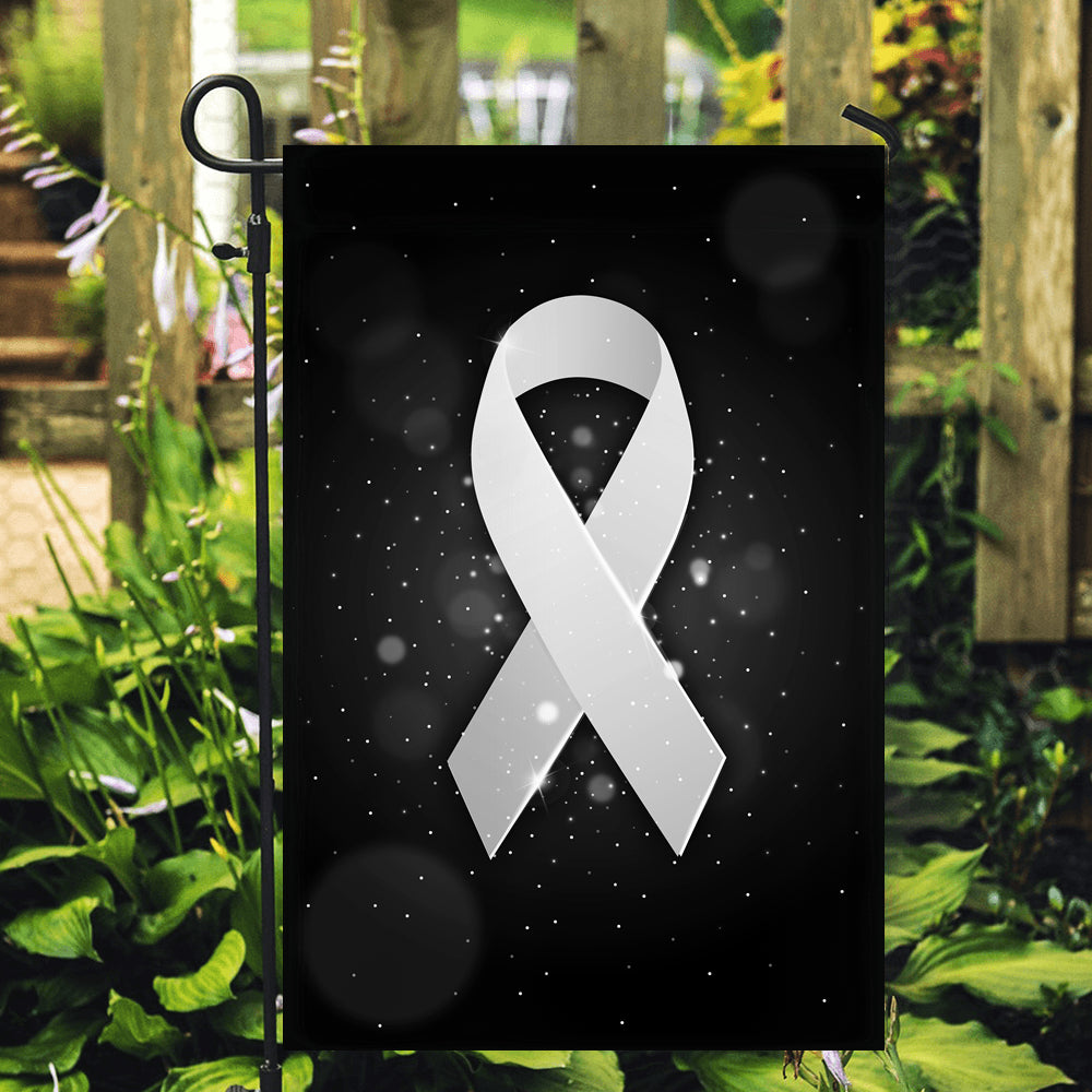Lung Cancer Awareness Flag White Ribbon | siriusteestore