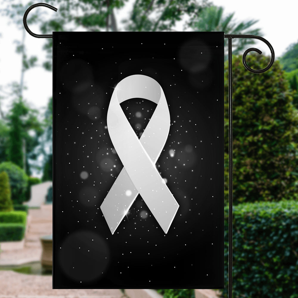 Lung Cancer Awareness Flag White Ribbon | siriusteestore