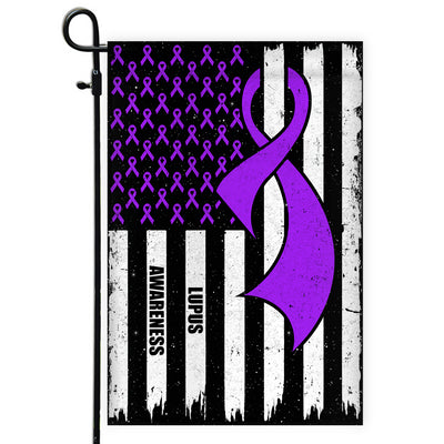 Lupus Awareness America Flag Purple Ribbon | siriusteestore