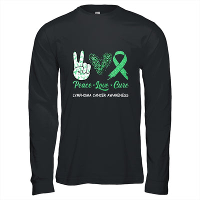 Lymphoma Cancer Awareness Peace Love Cure Leopard Shirt & Hoodie | siriusteestore