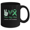 Lymphoma Cancer Awareness Peace Love Cure Leopard Mug | siriusteestore
