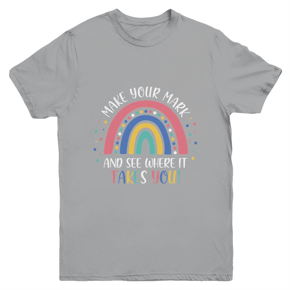 Make Your Mark And See Where It Takes You Rainbow Dot Day Youth Shirt | siriusteestore