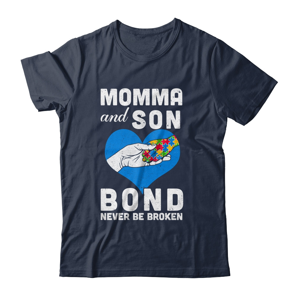 Mama And Son Bond Never Be Broken Autism Mom Support Puzzle Shirt & Hoodie | siriusteestore