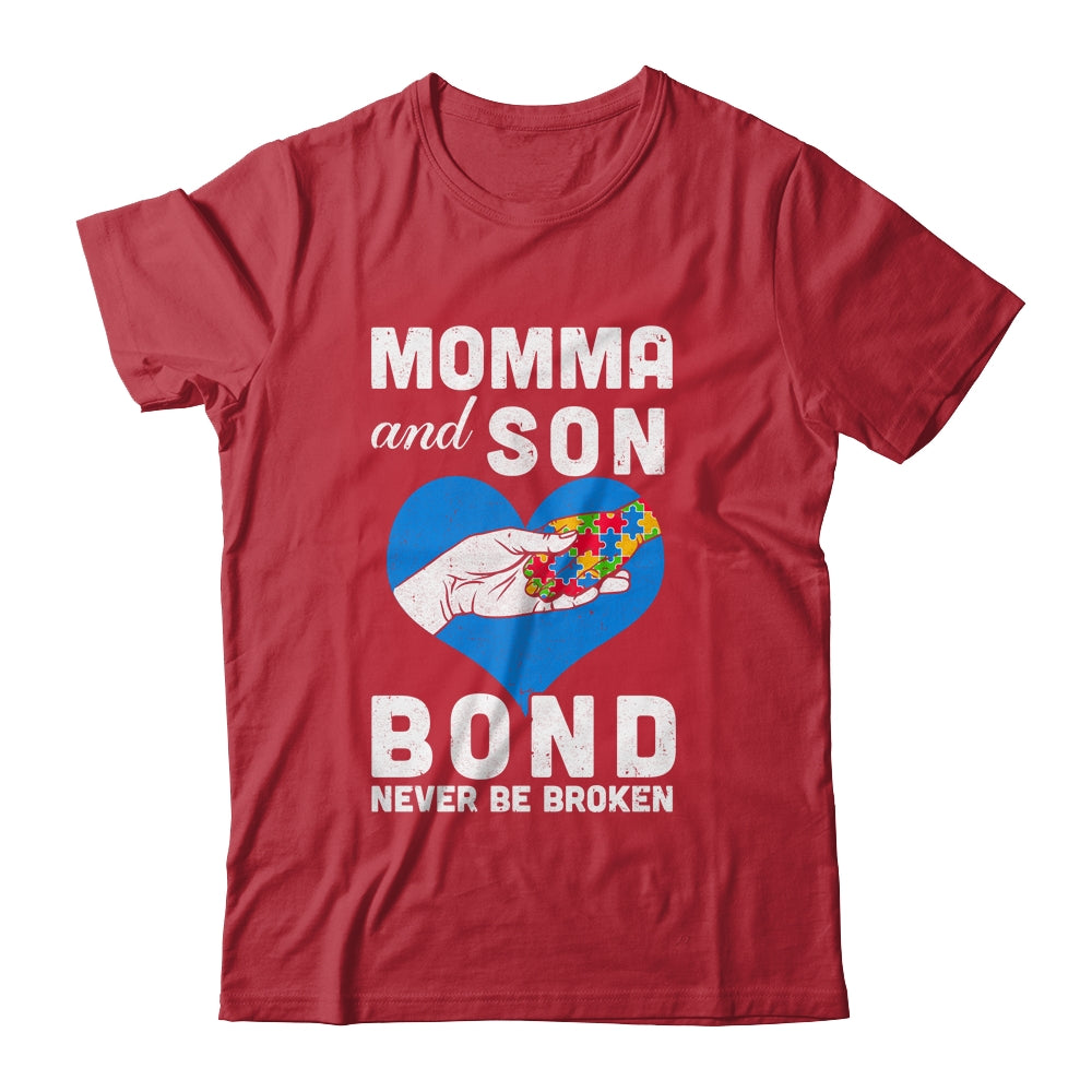 Mama And Son Bond Never Be Broken Autism Mom Support Puzzle Shirt & Hoodie | siriusteestore