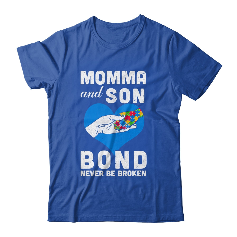 Mama And Son Bond Never Be Broken Autism Mom Support Puzzle Shirt & Hoodie | siriusteestore