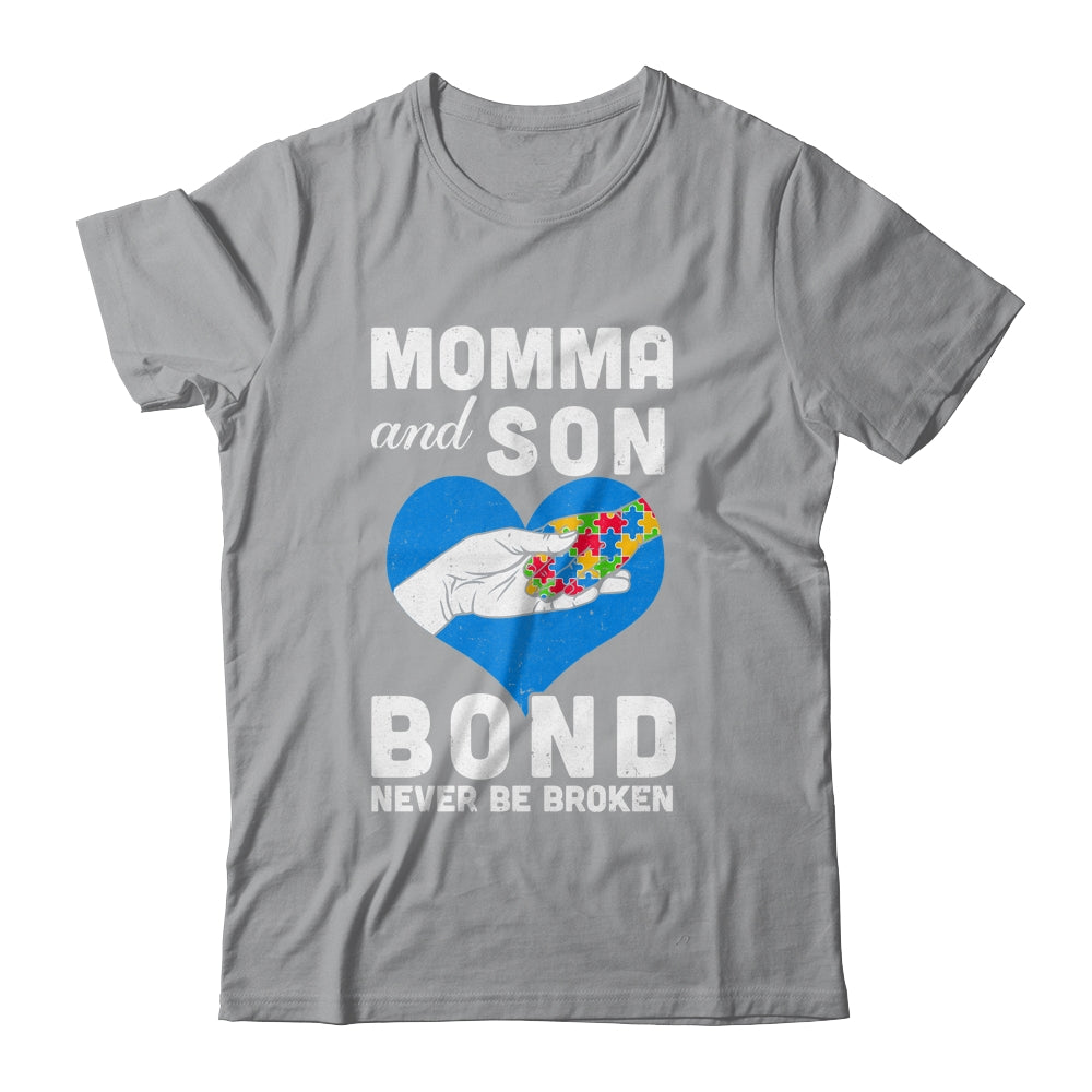 Mama And Son Bond Never Be Broken Autism Mom Support Puzzle Shirt & Hoodie | siriusteestore