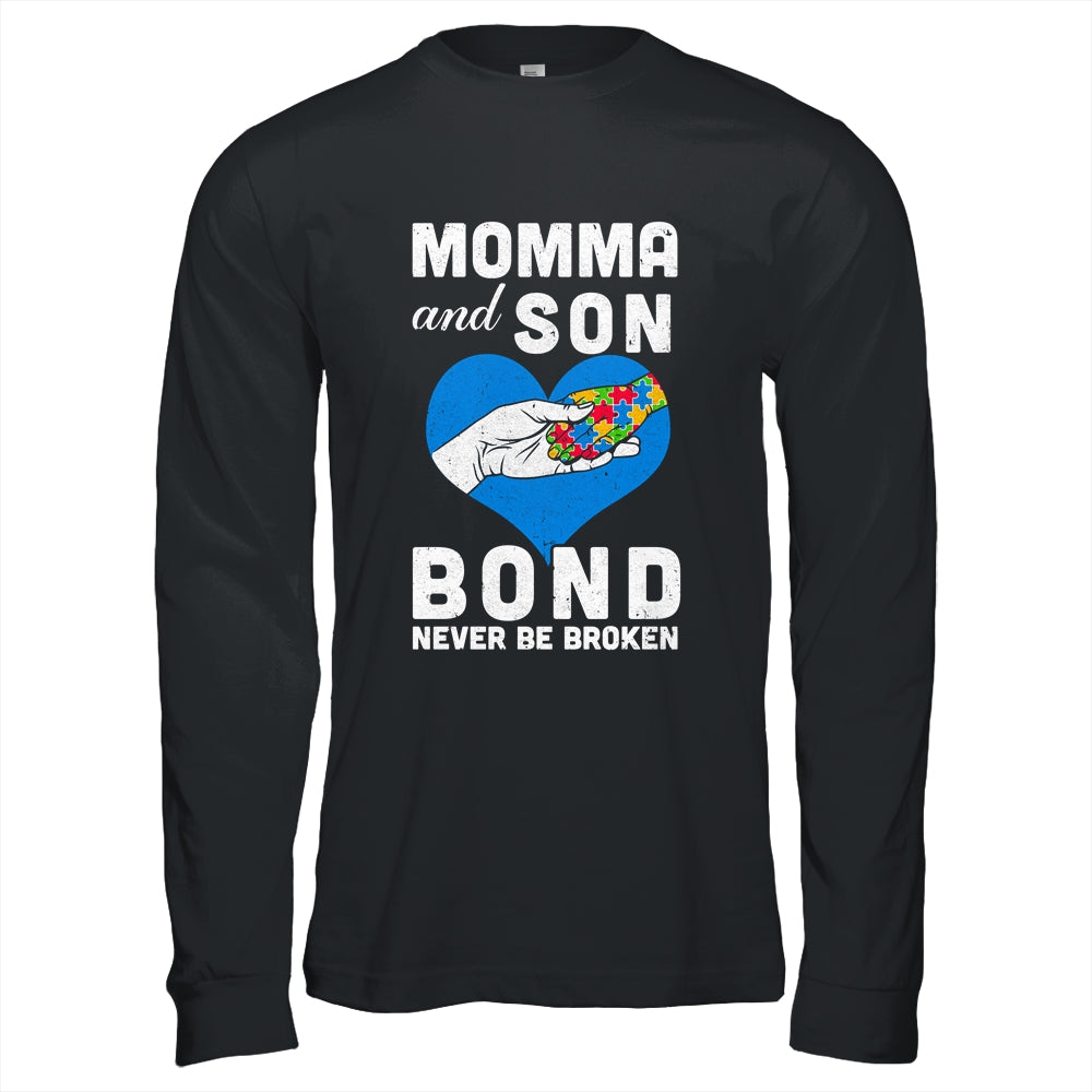 Mama And Son Bond Never Be Broken Autism Mom Support Puzzle Shirt & Hoodie | siriusteestore
