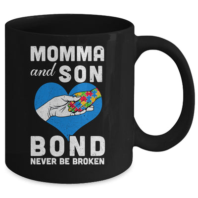 Mama And Son Bond Never Be Broken Autism Mom Support Puzzle Mug | siriusteestore