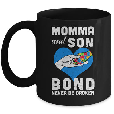 Mama And Son Bond Never Be Broken Autism Mom Support Puzzle Mug | siriusteestore