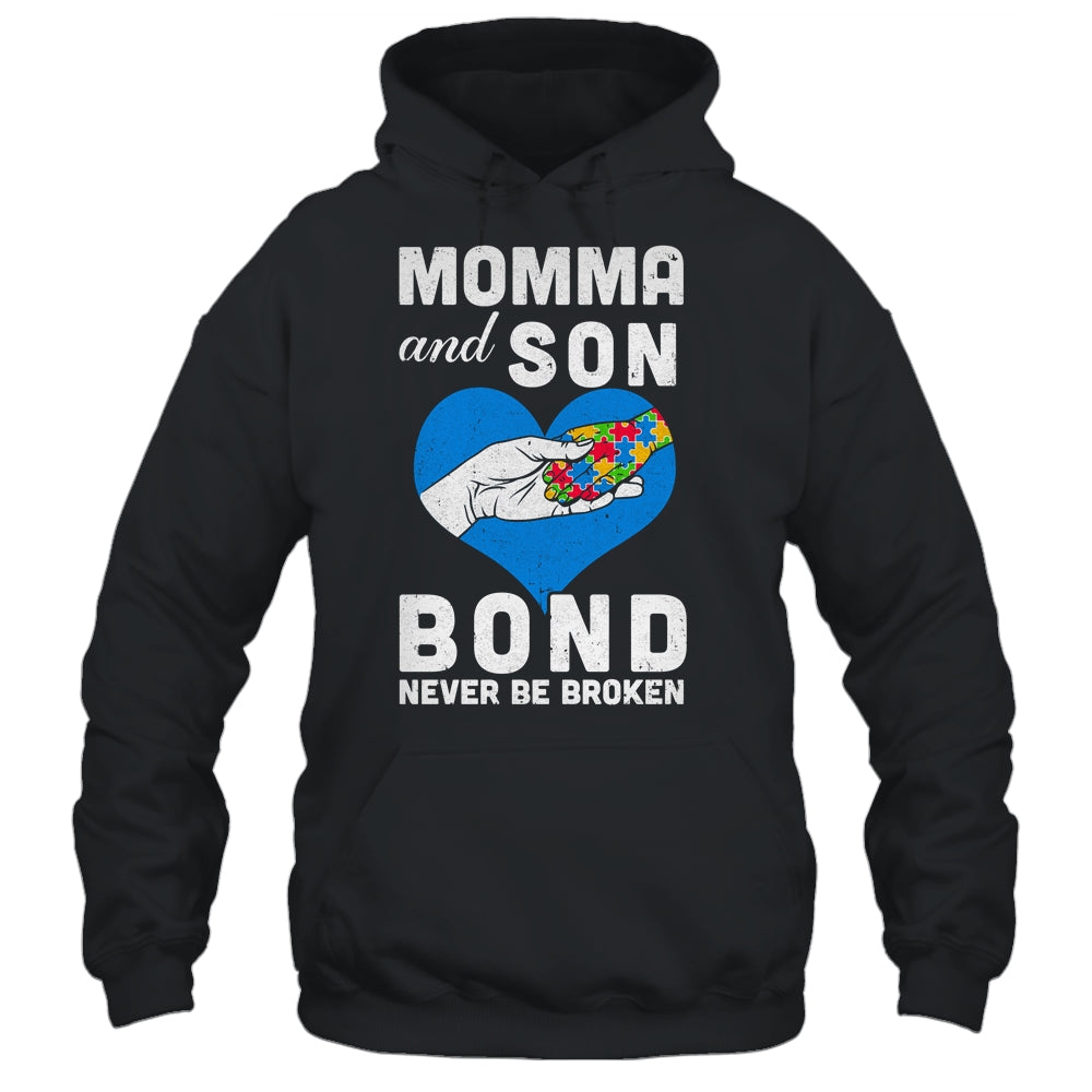 Mama And Son Bond Never Be Broken Autism Mom Support Puzzle Shirt & Hoodie | siriusteestore