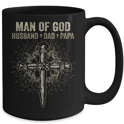 Man Of God Husband Dad Papa Fathers Day Mug | siriusteestore