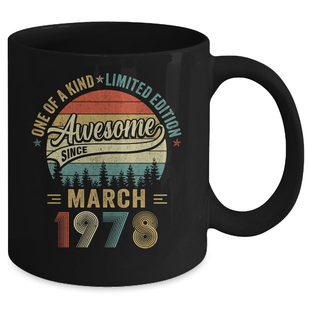 March 1978 Vintage 45 Years Old Retro 45th Birthday Mug | siriusteestore