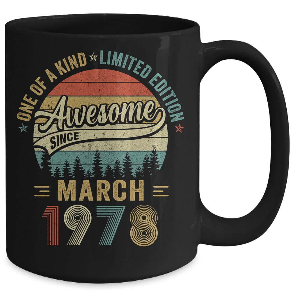March 1978 Vintage 45 Years Old Retro 45th Birthday Mug | siriusteestore