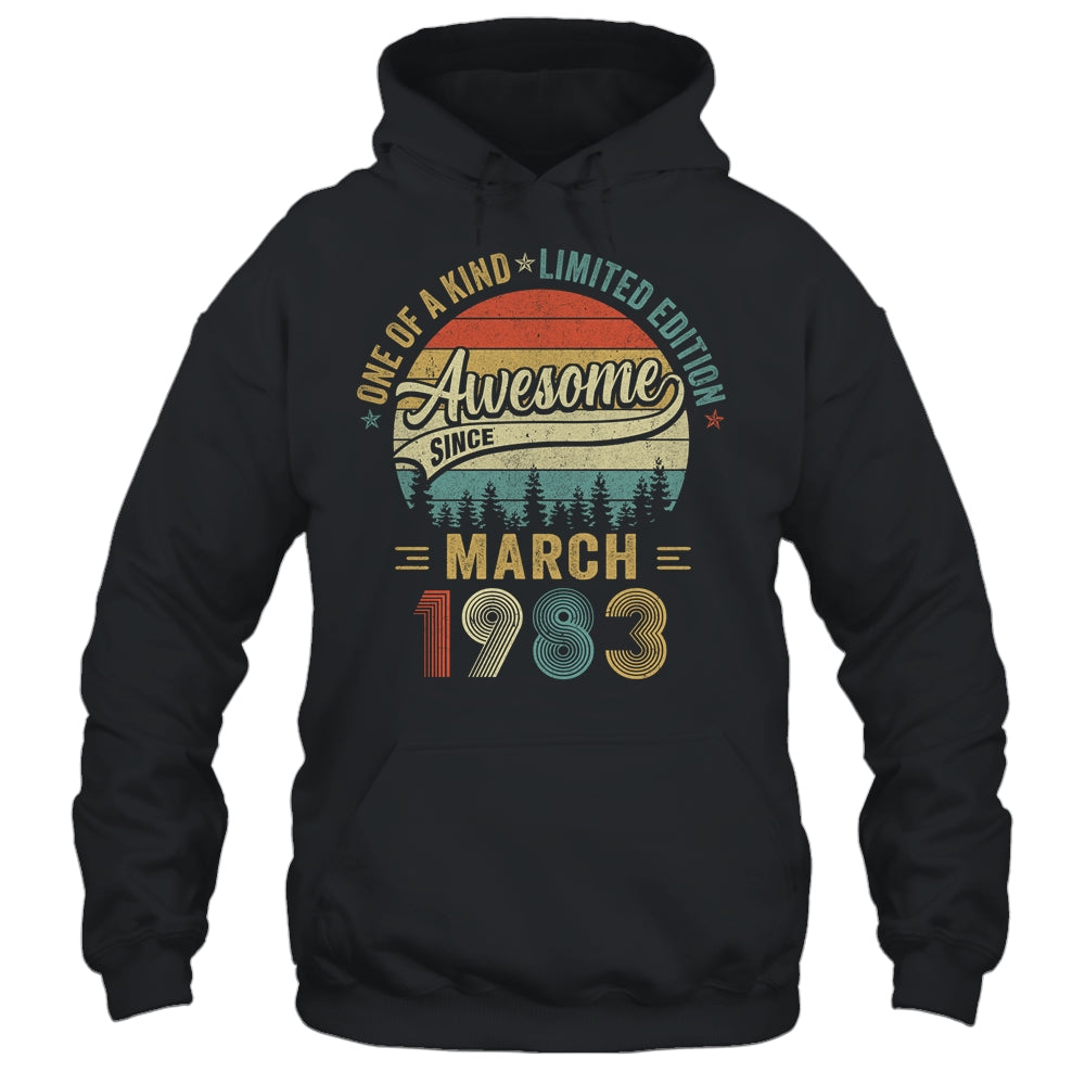 March 1983 Vintage 40 Years Old Retro 40th Birthday Shirt & Hoodie | siriusteestore