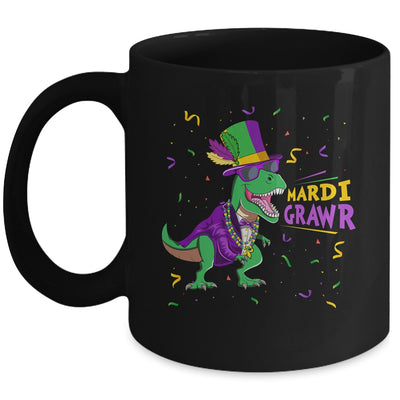 Mardi Gras Trex Dinosaur Lovers Boy Mardi Grawr Mug | siriusteestore