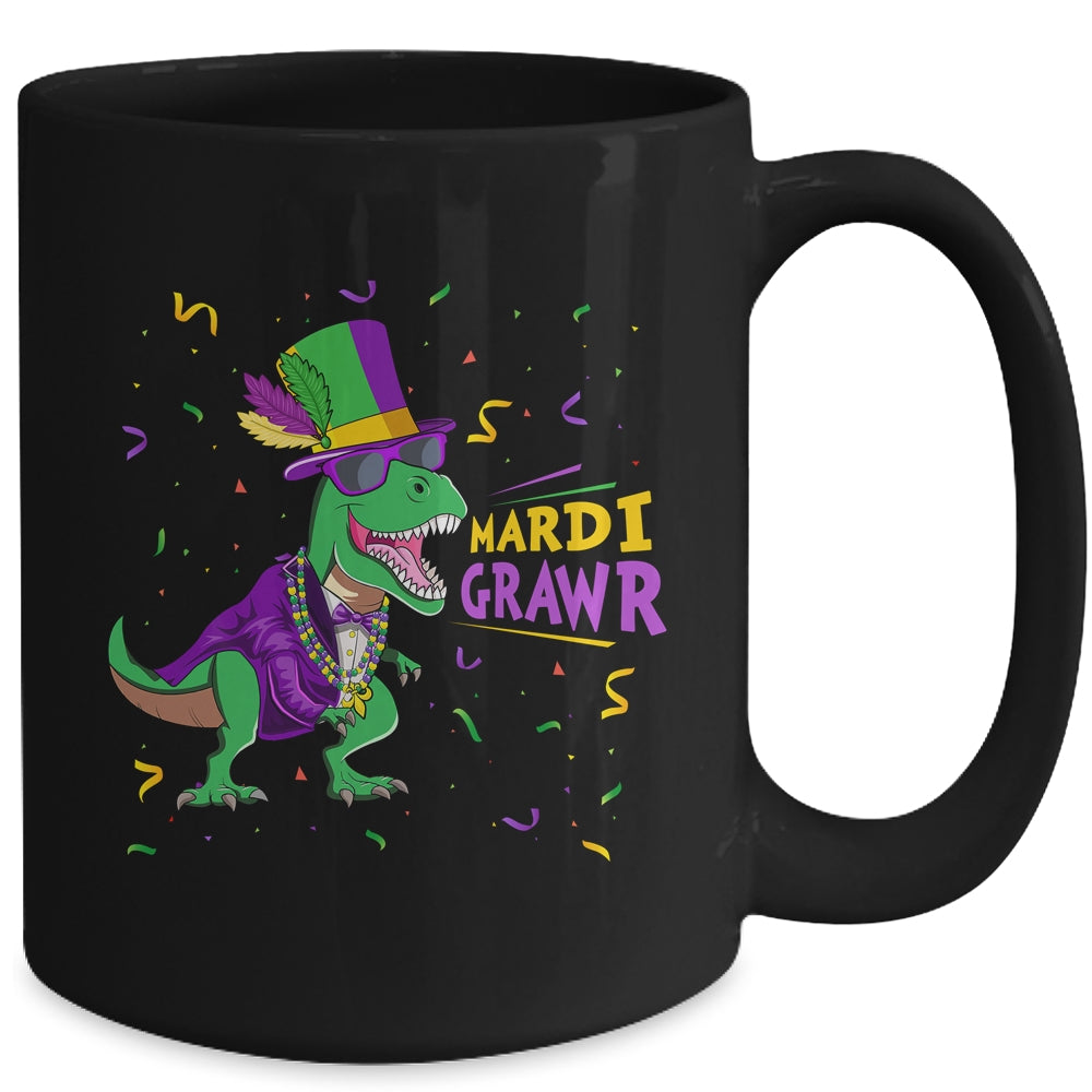 Mardi Gras Trex Dinosaur Lovers Boy Mardi Grawr Mug | siriusteestore