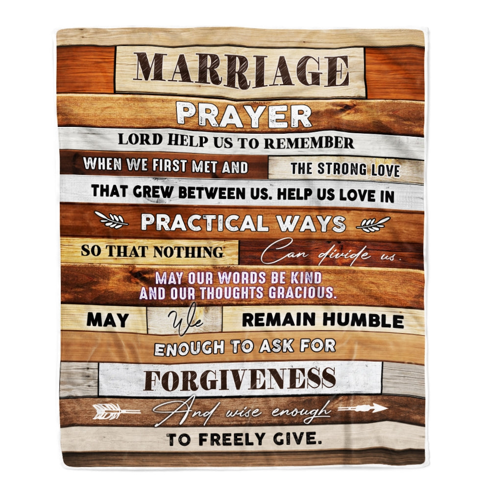 Marriage Prayer Blanket Anniversary Engagement For Couples Newly Engaged Wedding Bridal Shower For Wife Christian For Women Fleece Throw Blanket | siriusteestore