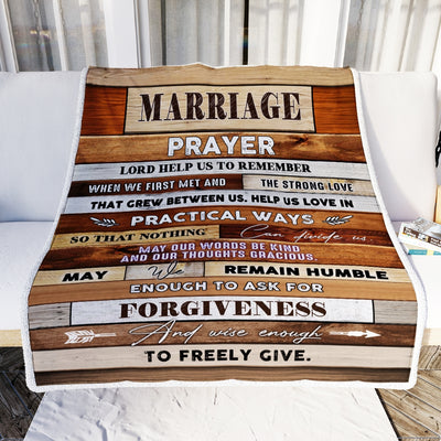 Marriage Prayer Blanket Anniversary Engagement For Couples Newly Engaged Wedding Bridal Shower For Wife Christian For Women Fleece Throw Blanket | siriusteestore