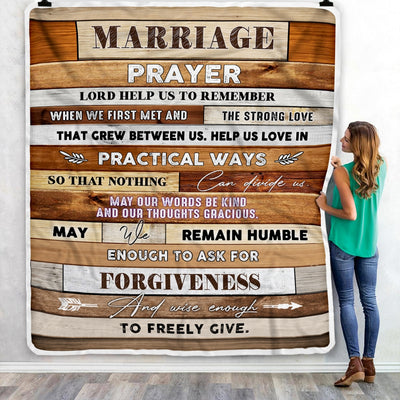 Marriage Prayer Blanket Anniversary Engagement For Couples Newly Engaged Wedding Bridal Shower For Wife Christian For Women Fleece Throw Blanket | siriusteestore