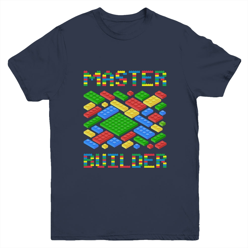 Master Builder Funny Building Blocks For Boys Men Youth Shirt | siriusteestore