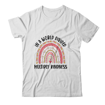 Math Teacher In A World Divided Multiply Kindness Rainbow Shirt & Hoodie | siriusteestore